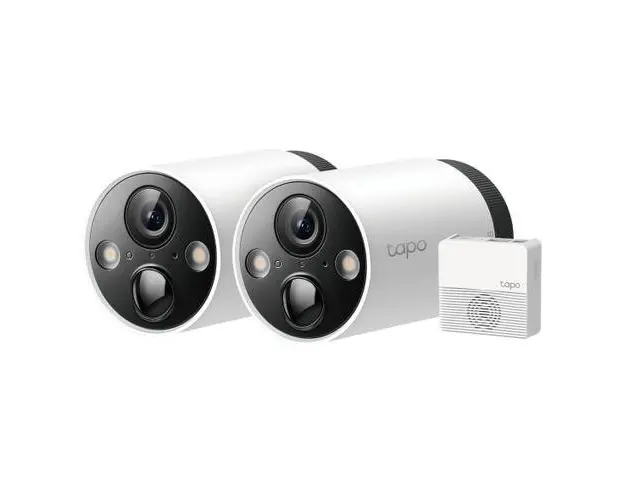Sistem de supraveghere video TP-Link Tapo C420S2, 2 camere Smart cu acumulatori, 2K, Night Vision, Two-Way Audio, alarma luminoasa si sonora