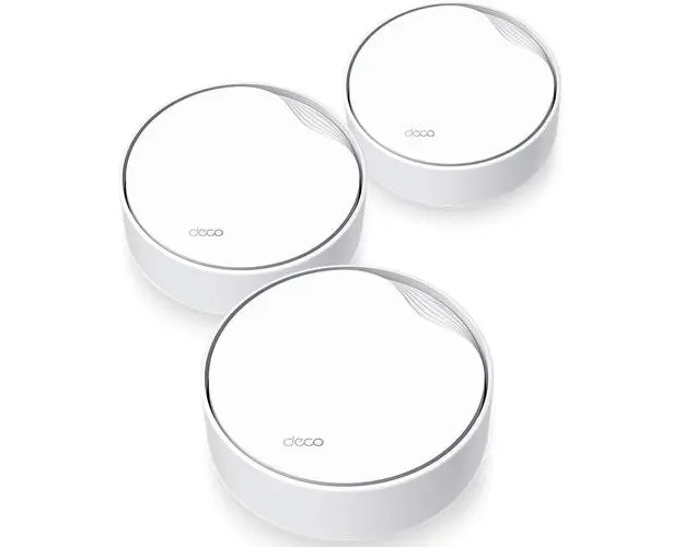 Sistem Wi-Fi Mesh TP-Link Deco X50-PoE(3-pack), Dual-Band AX3000 cu suport PoE, 1 x 2.5 Gbps port + 2 x Gigabit, cu acoperire completa pentru casa, Seamless Roaming, Antivirus, Control Parental si Control Vocal