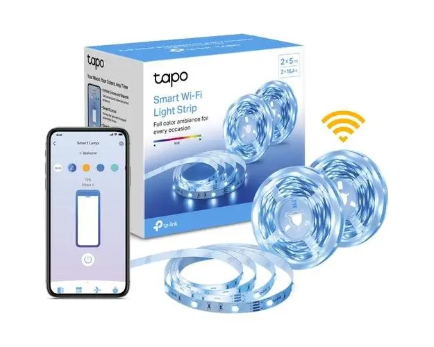Pachet 2 benzi LED RGB inteligente TP-LINK Tapo L900-10, Wi-Fi, control vocal, sincronizare muzica, 13.5W, 2100 lm, lumina colorata, compatibil Google Assistant, Amazon Alexa si Apple Home, 2x5m