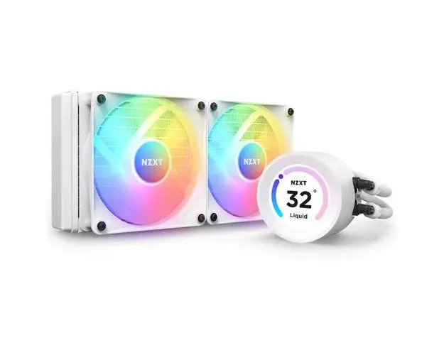 Cooler CPU NZXT Kraken Elite 240 RGB, pompa cu ecran LCD, controller ARGB, alb