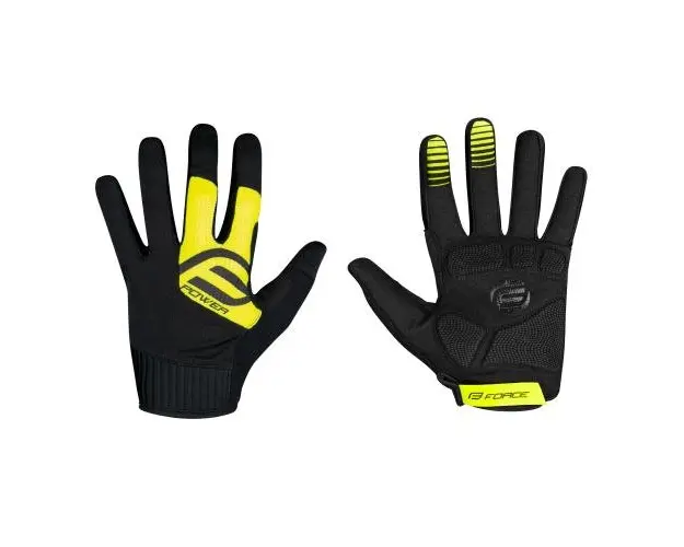 Manusi Ciclism Force MTB Power, L (Negru/Galben)