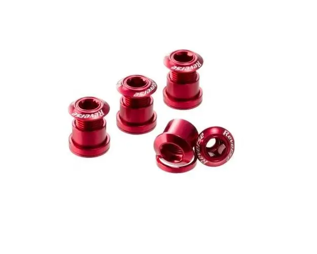 Set 4 suruburi angrenaj Reverse Chainring Bolt, Rosu