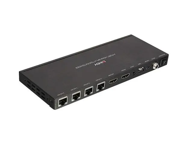 Splitter Extender Lindy LY-38155, 4 Porturi HDMI, IR 50 metri (Negru)