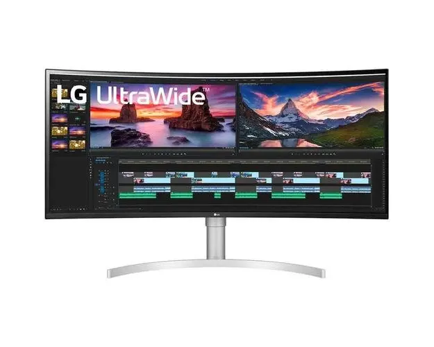 Monitor Gaming Nano IPS LED LG 38inch 38WN95CP-W, QHD+ (3840 x 1600), HDMI, DisplayPort, Ecran curbat, 144 Hz, 1 ms (Alb/Argintiu)