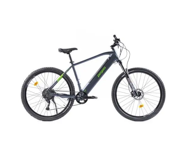 Bicicleta Electrica Pegas Drumet Dinamic, L, Roti 29inch, 9 Viteze, Viteza maxima 25 Km, Autonomie 70Km, Motor 250 W (Gri/Verde)