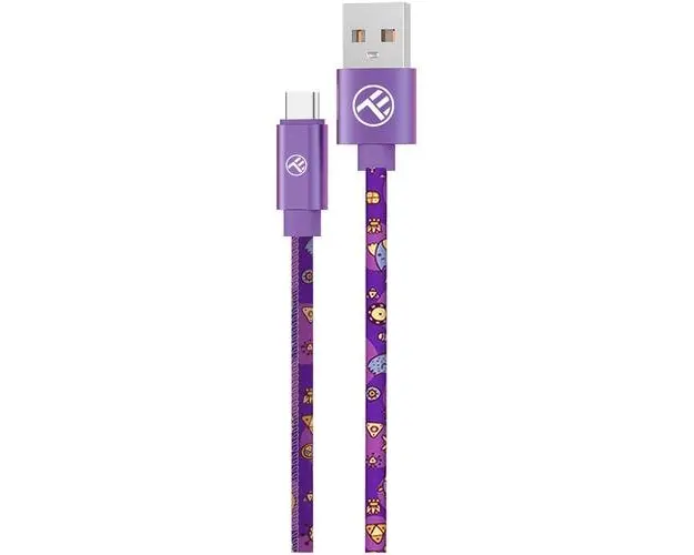 Cablu de date Tellur Graffiti, USB, Type-C, 3A, 1m (Mov)