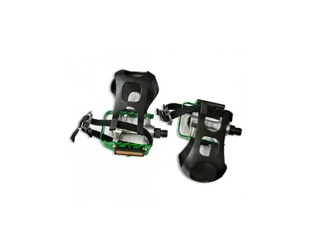 Pedale Aluminiu cu Ratrape plastic, 869LC, Argintiu/Verde