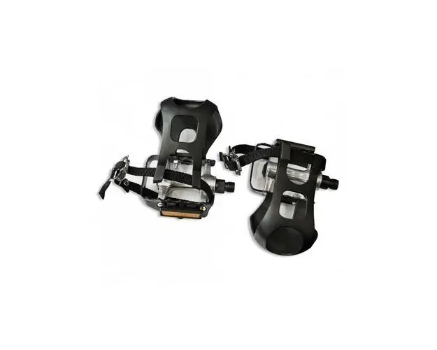 Pedale Aluminiu cu Ratrape plastic, 869LC, rama otel, Argintiu/Negru