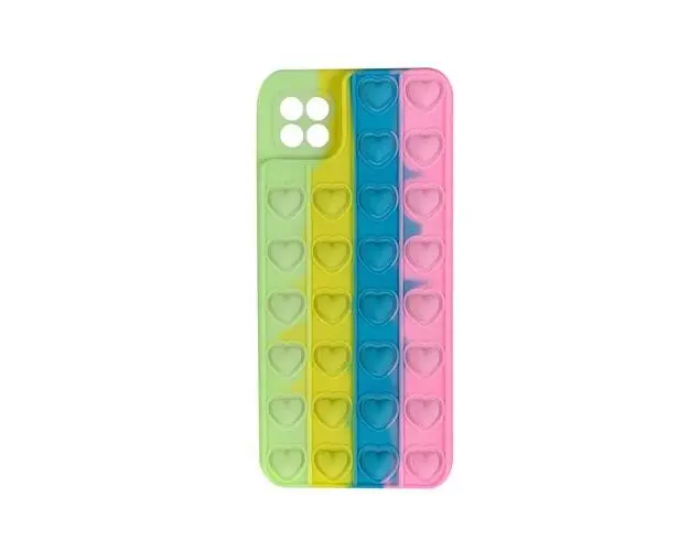 Husa Lemontti Heart Pop it compatibila cu Samsung Galaxy A22 4G, Multicolor