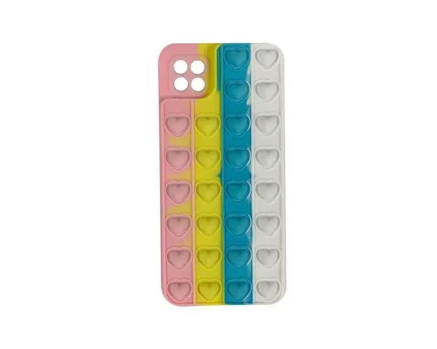 Husa Lemontti Heart Pop it compatibila cu Samsung Galaxy A22 4G, Multicolor