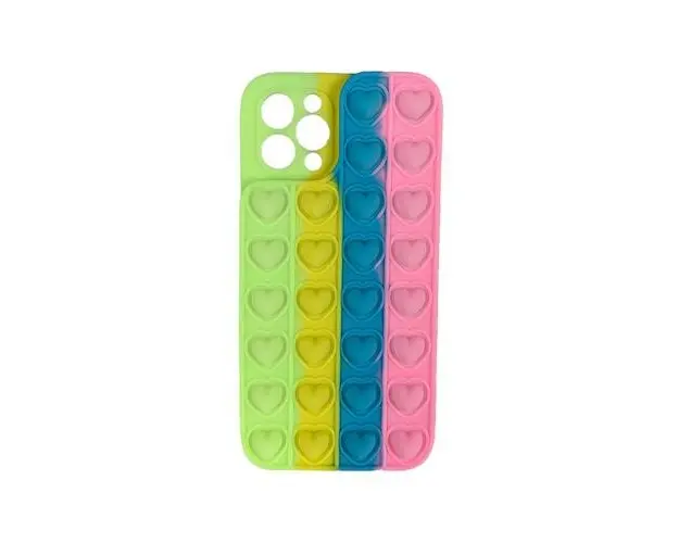 Husa Lemontti Heart Pop it compatibila cu iPhone 11 Pro, Multicolor
