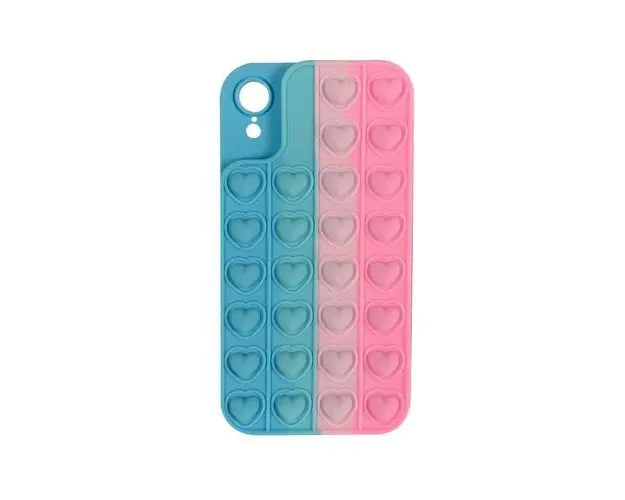 Husa Lemontti Heart Pop it compatibila cu iPhone XR, Multicolor