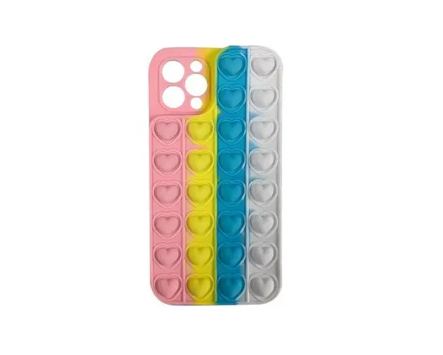 Husa Lemontti Heart Pop it compatibila cu iPhone 11 Pro, Multicolor