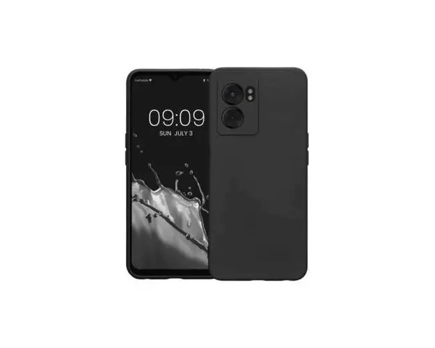 Husa Lemontti Silicon Soft Slim compatibila cu Oppo A77 5G, material mat si fin, captusit cu microfibra (Negru)