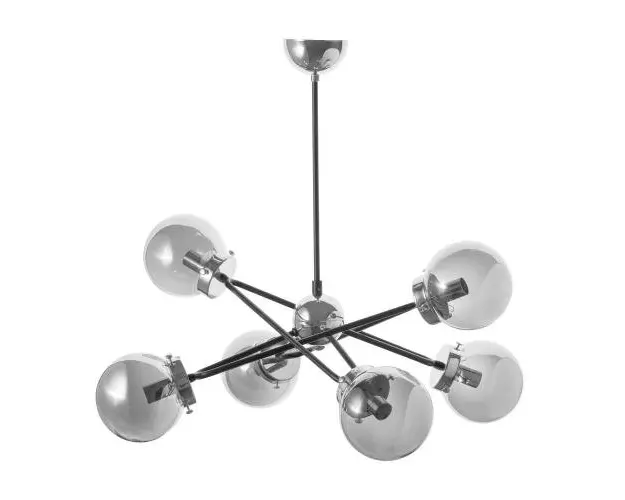 Corp de iluminat suspendat ADVITI Galaksi 6p AD-LD-6215GGE14S, E14, maxim 6 x 40W, Crom