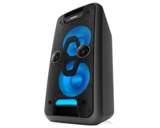 Boxa portabila Niceboy Party Boss, 200W, Bluetooth 5.1, FM, USB, AUX-IN, MicroSD, redare 8 H, IPX4, Microfon, telecomanda, iluminare LED (Negru)