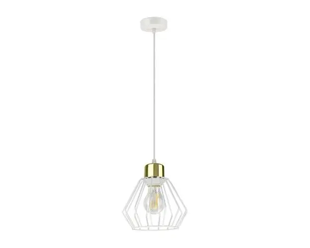Corp de iluminat suspendat ADVITI Waya AD-LD-6345WE27M, E27, 60W, Alb/Auriu