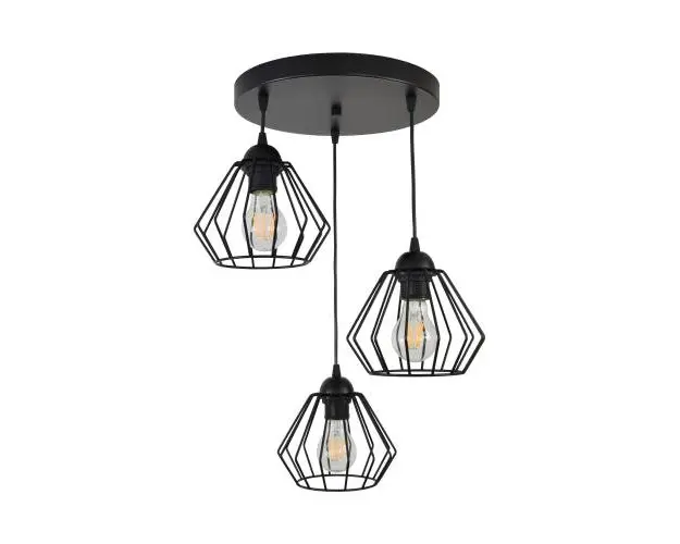 Corp de iluminat suspendat ADVITI Waya AD-LD-6264BE27M, E27, 3 x 60W, Negru