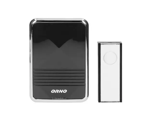 Sonerie Wireless ORNO CALYPSO II DC OR-DB-QS-159, 230V, 300 m, 36 tonuri, 3 moduri de semnalizare, IP44 (Negru)