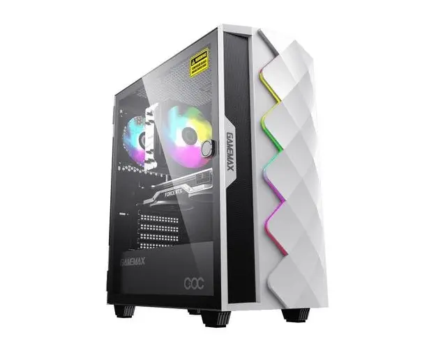 Carcasa Gamemax White Diamond OC, ARGB, MiddleTower (Alb)