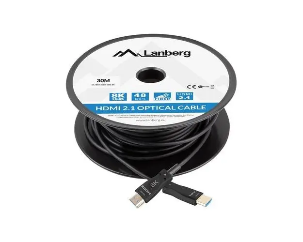 Rola cablu HDMI Lanberg CA-HDMI-30FB-0300-BK, 30m (Negru)