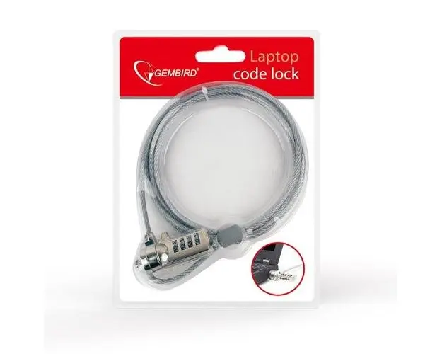 Cablu de securitate Gembird LK-CL-01, 1.8m (Argintiu)