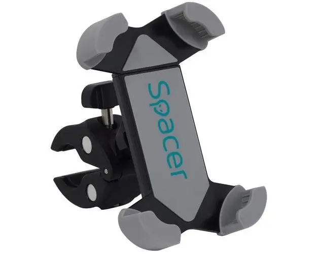 Suport bicicleta Spacer pentru smartphone SPBH-MP-01, Multi-Purpose, fixare de bare de diferite dimensiuni, Negru/Gri