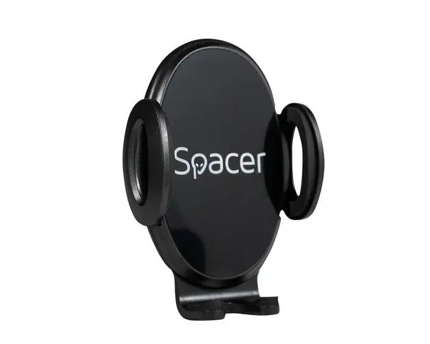 Suport auto Spacer, ventilatie prin clips prindere laterala rotire 360, Negru
