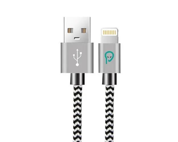 Cablu de date Spacer, USB 2.0 (T) la Lightning (T) pentru iPhone, braided, retail pack, 1.8m, Zebra