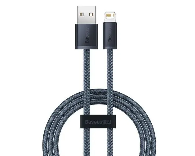 Cablu de date si incarcare, Baseus, Cablu USB la IP Lightning, 2.4A, 100cm, Gri