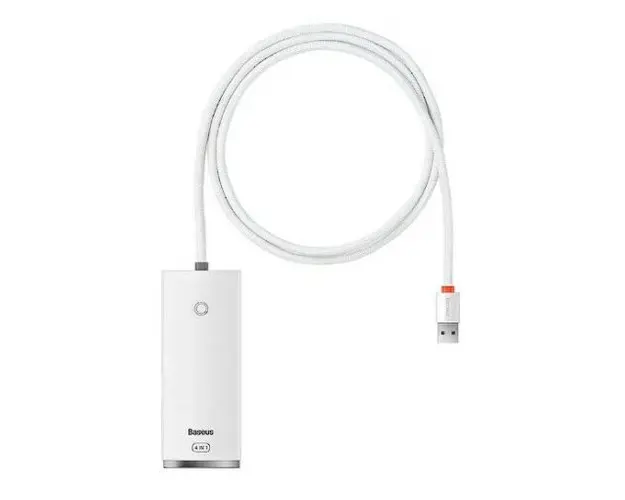HUB USB Baseus Lite WKQX030102, 4 porturi USB 3.2, 1m (Alb)