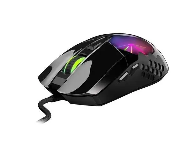 Mouse Genius, „Scorpion M715”, gaming, cu fir, USB, optic, 7200 dpi, butoane/scroll 6/1, Negru