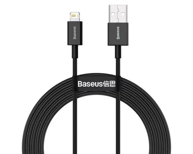 Cablu pentru incarcare si transfer de date Baseus Superior, USB/Lightning, 2.4A, 1m, Negru