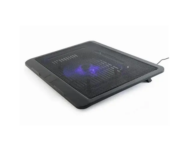 Cooler pentru notebook-uri, Gembird NBS-1F15-04, Maximum 15 inchi, iluminare LED, Negru