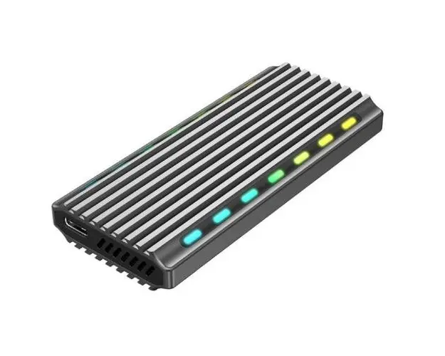 Rack extern GEMBIRD, pt. SSD, M.2, M.2, interfata PC USB 3.1, RGB LED backlight, aluminiu (Argintiu)