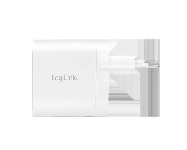 Alimentator retea 220V LOGILINK, universal, 2 x USB-C, maxim 11V/1.8A, GaN 40W, suport OCP/OVP/OHP/SCP, Alb