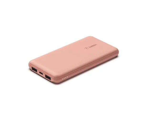 Acumulator Extern Belkin, 10000 mAh, Type-C/USB, 15W, Cablu 15 cm (Roz)