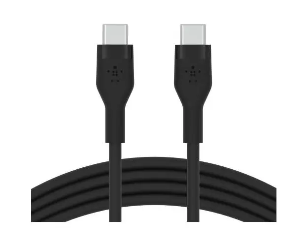 Cablu de incarcare Belkin, Boost Charge Flex, Silicon, USB-C la USB-C 2.0, 1M, Negru