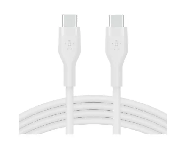 Cablu de incarcare Belkin, Boost Charge Flex, Silicon, USB-C la USB-C 2.0, 2M, Alb