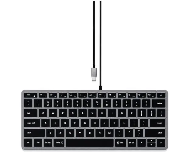 Tastatura cu fir Satechi Slim W1 USB-C retroiluminata, US (Gri)