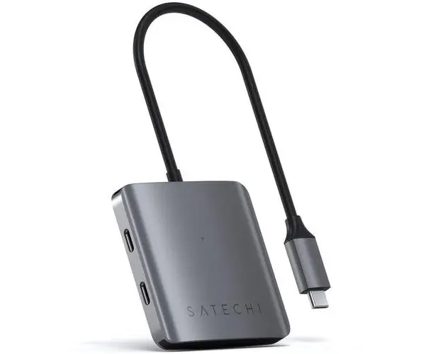 Hub Satechi USB-C 4 porturi, 4 x USB-C pana la 5 Gbps, Plug and Play (Gri)