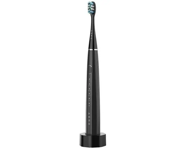 Periuta de dinti sonica electrica smart Aeno ADB0002S, 4 +8 moduri de curatare smart, incarcare wireless, 46000rpm, 90 de zile fara incarcare, IPX7, 3 capete de perie incluse, Negru