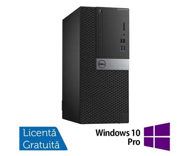 Calculator Sistem PC Refurbished DELL OptiPlex 5040 Tower, Intel Core i3-6100 3.70GHz, 8GB DDR3, 240GB SSD + Windows 10 Pro