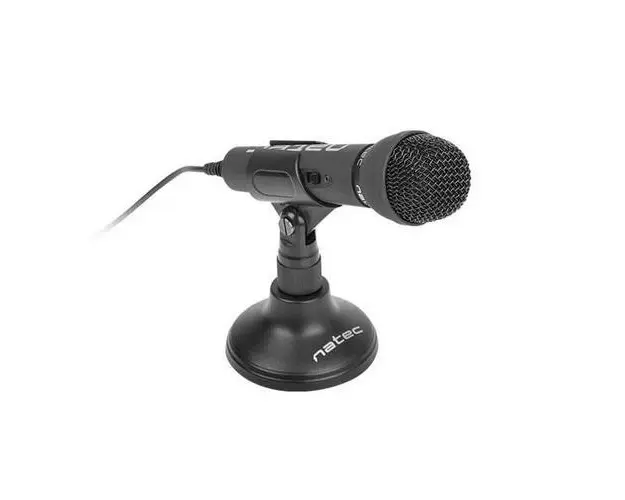 Microfon Natec NMI-0776, Jack 3.5mm, Dinamic, Negru