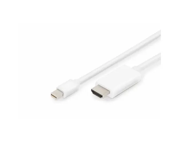Cablu Assmann AK-340304-020-W, Mini Displayport/HDMI, 2m, Alb