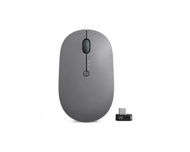 Mouse Wireless Lenovo Go, Bluetooth, Optic, 2400 DPI, USB-C (Gri)