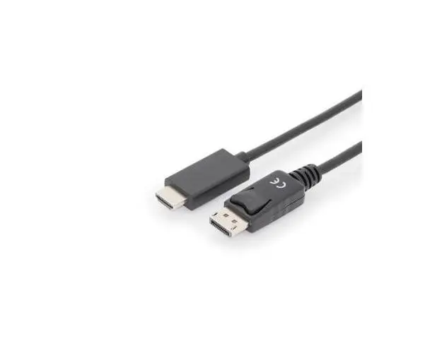 Cablu Assmann AK-340303-030-S, Displayport/HDMI, 4K/60Hz, 3m, Negru