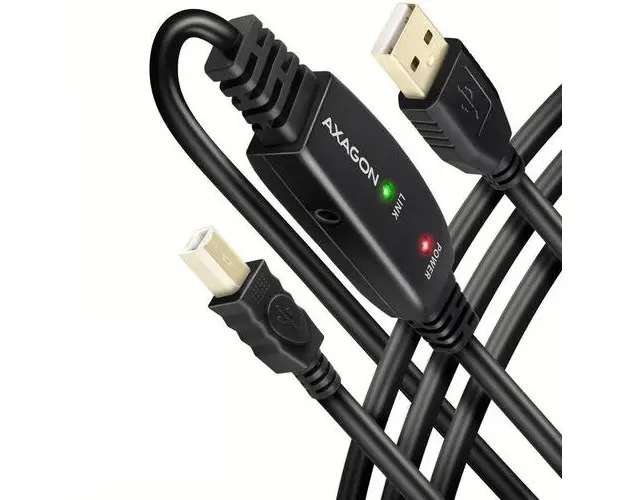 Cablu AXAGON ADR-215B, prelungitor 15m, activ, USB-A, USB-B, Negru