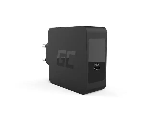 Incarcator retea Green Cell CHAR09, USB-C 60W PD + Cablu USB-C, Fast Charging (Negru)