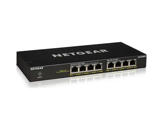 Switch NetGear GS308PP-100EUS 8-Port PoE/PoE+ Gigabit Desktop Metal